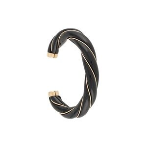 Aurelie Bidermann | Diana enameled twisted cuff | Black and gold.